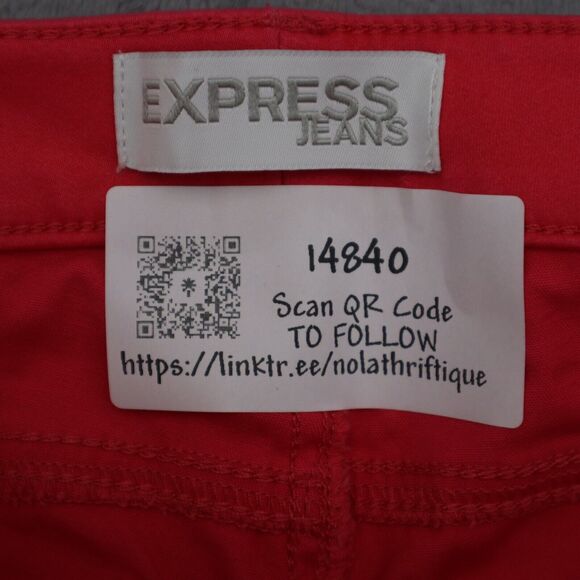 Express Pants Womens 4R Red Regular Fit Low Rise Jeans Leggings Bottom Wear - Picture 2 of 16